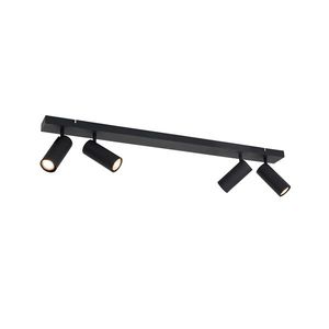 Inteligentný stropný reflektor čierny 4-svetelný nastaviteľný vrátane 4 Wifi GU10 50mm - Renna vyobraziť