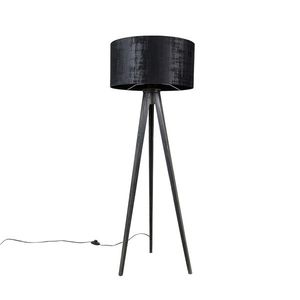 Stojacia lampa trojnožka čierna s tienidlom čiernym 50 cm - Tripod Classic vyobraziť