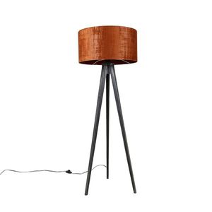 Stojaca lampa trojnožka čierna s tienidlom červeným 50 cm - Tripod Classic vyobraziť