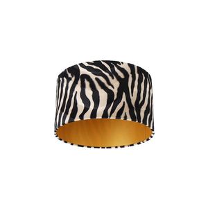 Zamatový tienidlo lampy Zebra Print 35/35/20 zlatý interiér vyobraziť