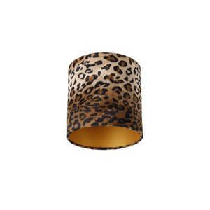 Zamatový tienidlo lampy leopardia potlač 20/20/20 zlatý interiér vyobraziť