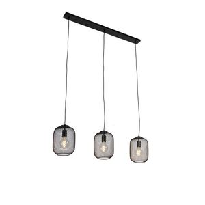 Priemyselné závesné svietidlo čierne 110 cm 3-žiarovkové - Bliss Mesh vyobraziť