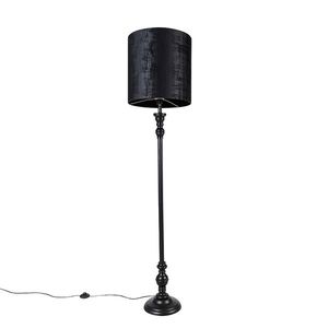 Klasická stojaca lampa čierna s tienidlom čiernym 40 cm - Classico vyobraziť