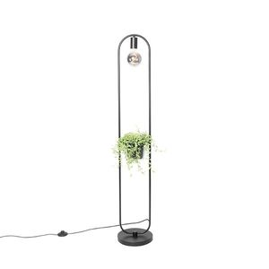 Moderná stojaca lampa čierna so sklom 25 cm - Roslini vyobraziť