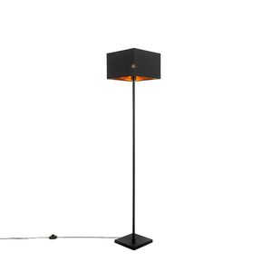 Moderná stojaca lampa čierna so zlatým štvorcom - VT 1 vyobraziť