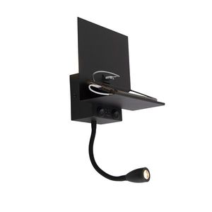 Inteligentná nástenná lampa čierna s USB a flexibilným ramenom vrátane WiFi G9 - Flero vyobraziť