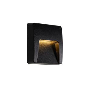 Vonkajšia nástenná lampa čierna štvorcová vrátane LED IP65 - Gem vyobraziť