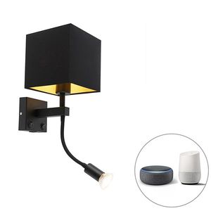 Inteligentná nástenná lampa čierna s USB vrátane Wifi A60 a GU10 - Zeno vyobraziť
