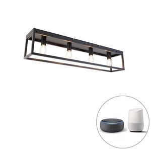 Inteligentné stropné svietidlo čierne 99, 5 cm vrátane 4 Wifi A60 - Cage vyobraziť