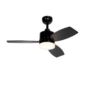 Vonkajší stropný ventilátor čierny vrátane LED s diaľkovým ovládaním IP44 - Toledo vyobraziť