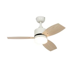 Vonkajší stropný ventilátor biely vrátane LED s diaľkovým ovládaním IP44 - Toledo vyobraziť