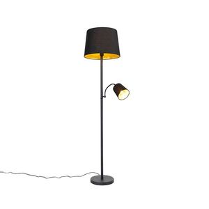 Inteligentná stojaca lampa čierna so zlatom vrátane Wifi A60 a E14 - Retro vyobraziť