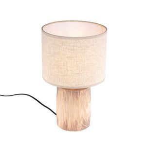 Stolná lampa v štýle vidieka béžová s hnedou 35 cm - Lipa vyobraziť