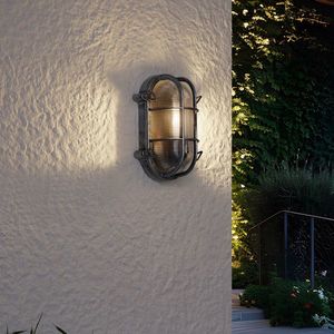 Vonkajšia nástenná lampa strieborná oválna IP44 - Noutica vyobraziť