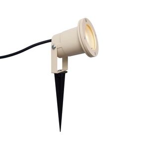 Nastaviteľný bodový hrot sivobéžový GU10 50mm IP65 vrátane kábla a zástrčky - Basic vyobraziť
