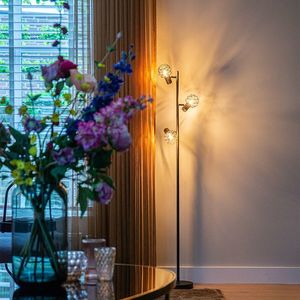Inteligentná stojaca lampa čierna nastaviteľná vrátane 3 Wifi P45 - Mesh vyobraziť