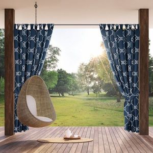 ArtFir Záves na terasu GARDEN 14 PU | tmavomodrá/biela 155 x 240 cm vyobraziť