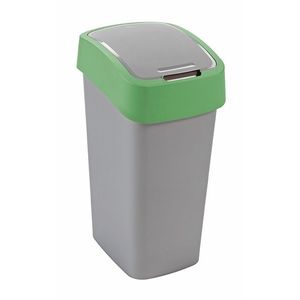 CURVER Odpadkový kôš FLIP BIN 45l | strieborná / zelená vyobraziť