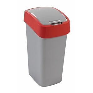 CURVER Odpadkový kôš FLIP BIN 45l | strieborná / červená vyobraziť