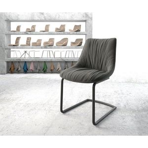 Houpací židle Elda-Flex Textured Fabric Anthracite Cantilever Round vyobraziť