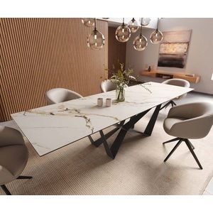 Jedálenský stôl Edge 300x100 keramický Calacatta Luxe bielo-zlato-šedý vyobraziť