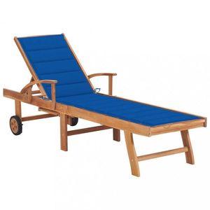 Záhradné lehátko masívny teak / látka Dekorhome vyobraziť