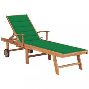 Záhradné lehátko masívny teak / látka Dekorhome vyobraziť