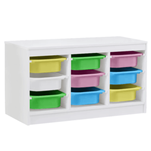 Organizér s úložnými boxami, biela/mix farieb, TRIMAL vyobraziť