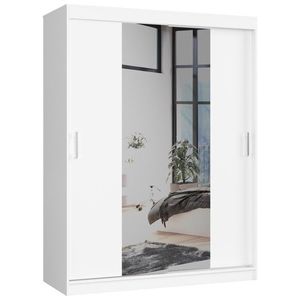 Šatníková skriňa so zrkadlom Reton 150 cm biela vyobraziť