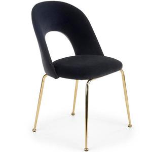 Stolička K385 Velvet/Chrome čierna/Zlatý vyobraziť