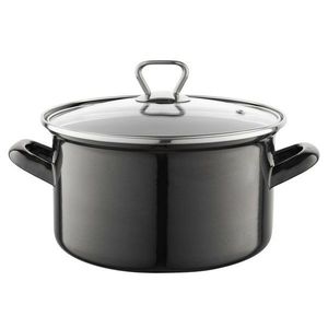 Smaltovaný hrniec s pokrievkou 3, 3 l, čierna vyobraziť