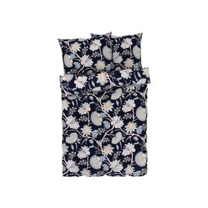 LIVARNO home Posteľná bielizeň zo saténového mikrovlákna, 200 x 220 cm (kvety/navy modrá) vyobraziť