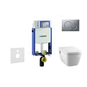 GEBERIT - Kombifix Modul na závesné WC s tlačidlom Sigma01, matný chróm + Tece One - sprchovacia toaleta a doska, Rimless, SoftClose 110.302.00.5 NT3 vyobraziť