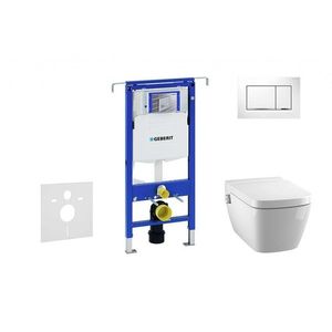 GEBERIT - Duofix Modul na závesné WC s tlačidlom Sigma30, biela/lesklý chróm + Tece One - sprchovacia toaleta a doska, Rimless, SoftClose 111.355.00.5 NT5 vyobraziť