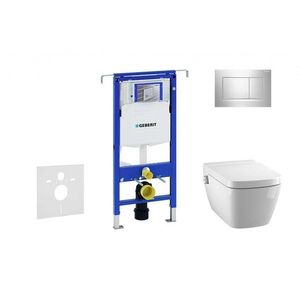 GEBERIT - Duofix Modul na závesné WC s tlačidlom Sigma30, lesklý chróm/chróm mat + Tece One - splachovacia toaleta a doska, Rimless, SoftClose 111.355.00.5 NT6 vyobraziť