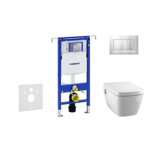 GEBERIT - Duofix Modul na závesné WC s tlačidlom Sigma30, matný chróm/chróm + Tece One - sprchovacia toaleta a doska, Rimless, SoftClose 111.355.00.5 NT7 vyobraziť