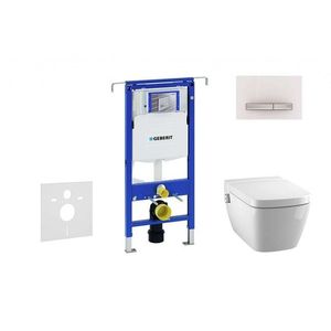 GEBERIT - Duofix Modul na závesné WC s tlačidlom Sigma50, alpská biela + Tece One - sprchovacia toaleta a doska, Rimless, SoftClose 111.355.00.5 NT8 vyobraziť