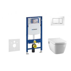 GEBERIT - Duofix Modul na závesné WC s tlačidlom Sigma30, biela/lesklý chróm + Tece One - sprchovacia toaleta a doska, Rimless, SoftClose 111.300.00.5 NT5 vyobraziť