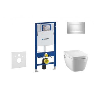 GEBERIT - Duofix Modul na závesné WC s tlačidlom Sigma30, lesklý chróm/chróm mat + Tece One - sprchovacia toaleta a doska, Rimless, SoftClose 111.300.00.5 NT6 vyobraziť