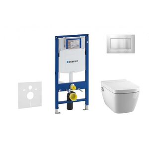GEBERIT - Duofix Modul na závesné WC s tlačidlom Sigma30, matný chróm/chróm + Tece One - sprchovacia toaleta a doska, Rimless, SoftClose 111.300.00.5 NT7 vyobraziť
