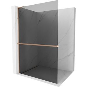 MEXEN/S - Kioto+ L Sprchová zástena WALK-IN s poličkou a držiakom uterákov 80 x 200 cm, grafit, meď kartáčovaná 800-080-123-65-40 vyobraziť