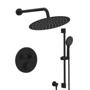 SAPHO SAPHO - SMART SELECT sprchový set s termostatickou batériou, 2 výstupy, posuvný držiak sprchy, čierna mat RP032B-02 vyobraziť