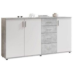 Carryhome KOMODA, sivá, biela, 160/82/35 cm vyobraziť