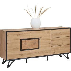 XXXL ŠIROKÁ KOMODA, čierna, farba duba, 160/75/40 cm vyobraziť