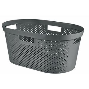 CURVER Kôš na čistú bielizeň INFINITY DOTS 40L recyklovaný plast | tmavosivá vyobraziť
