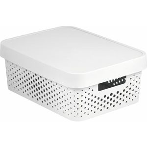 CURVER Úložný box INFINITY DOTS 11l s vekom | biela vyobraziť