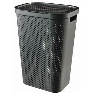 CURVER Kôš na špinavú bielizeň INFINITY DOTS 60L recyklovaný plast | tmavosivá vyobraziť