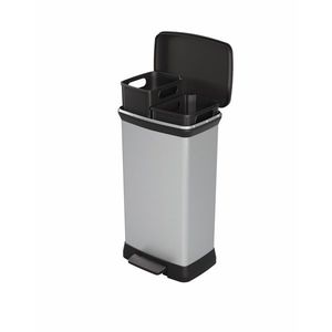 CURVER Odpadkový kôš DECO BIN DUO 23L+23L | strieborná vyobraziť