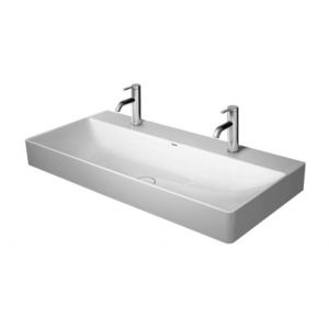 DURAVIT - DuraSquare Dvojumývadlo nábytkové, 100x47 cm, bez prepadu, 2 otvory na batérie, DuraCeram, biela 2353100072 vyobraziť