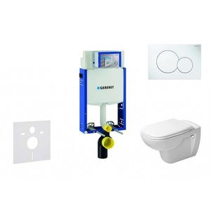 GEBERIT - Kombifix Modul na závesné WC s tlačidlom Sigma01, alpská biela + Duravit D-Code - WC a doska, Rimless, SoftClose 110.302.00.5 NH1 vyobraziť